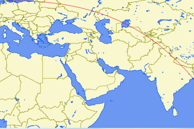 No entry: the shortest journey between Manchester and Singapore passes over Pakistani airspace