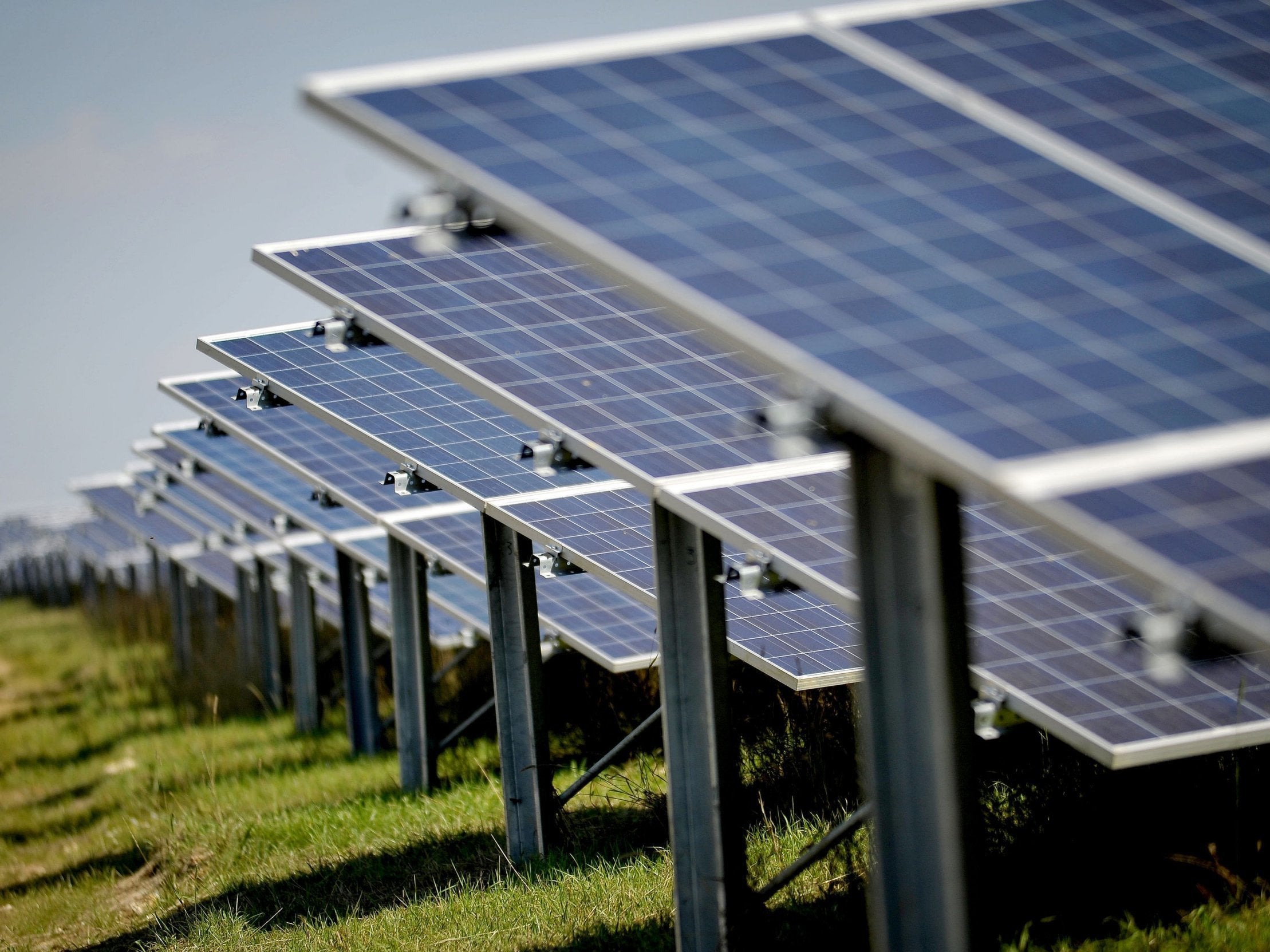 Steel is used for equipment needed to fix solar panels to the ground or roofs