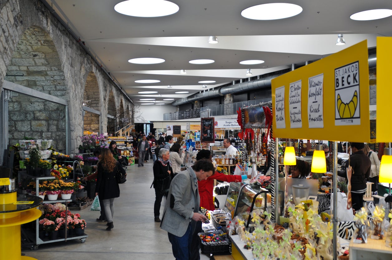 Markthalle has stalls selling fresh produce (Getty)