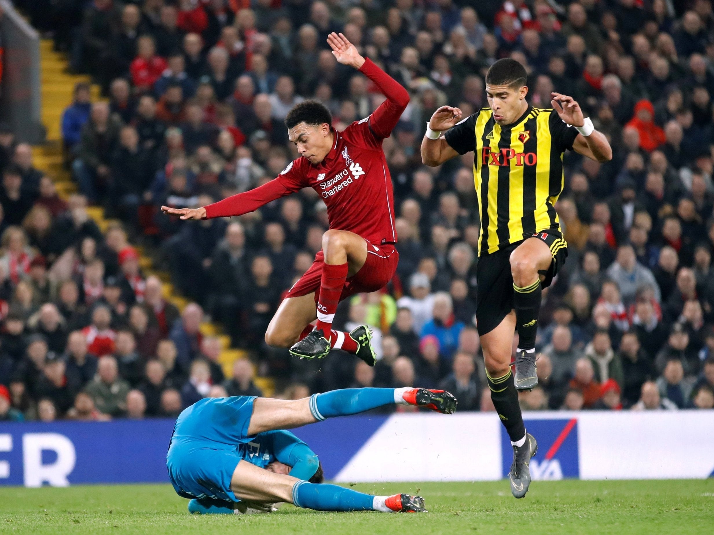 Trent Alexander-Arnold in action at Anfield