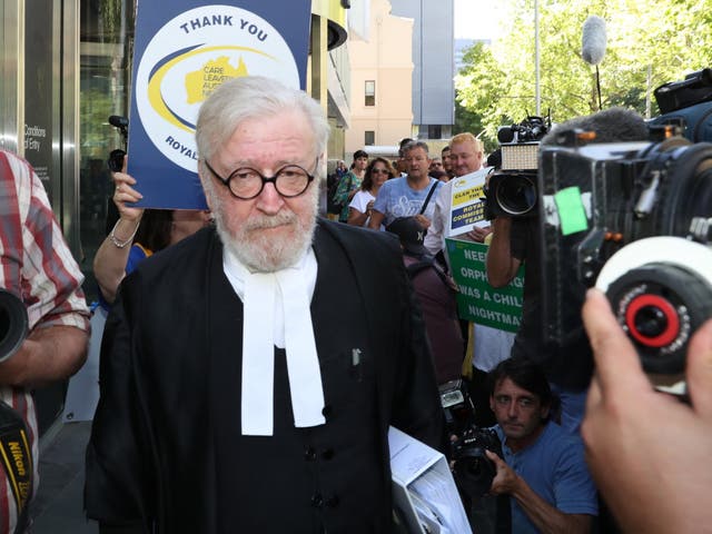 George Pell's lawyer Robert Richter leaves Melbourne County Court on 27 February 2019.