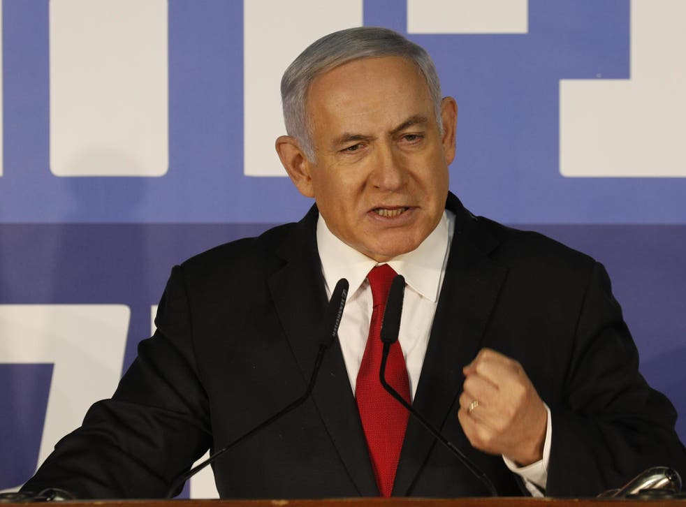 Israeli Prime Minister Benjamin Netanyahu speaks from his residency dismissing allegations against him a 'witch hunt' meant to topple him