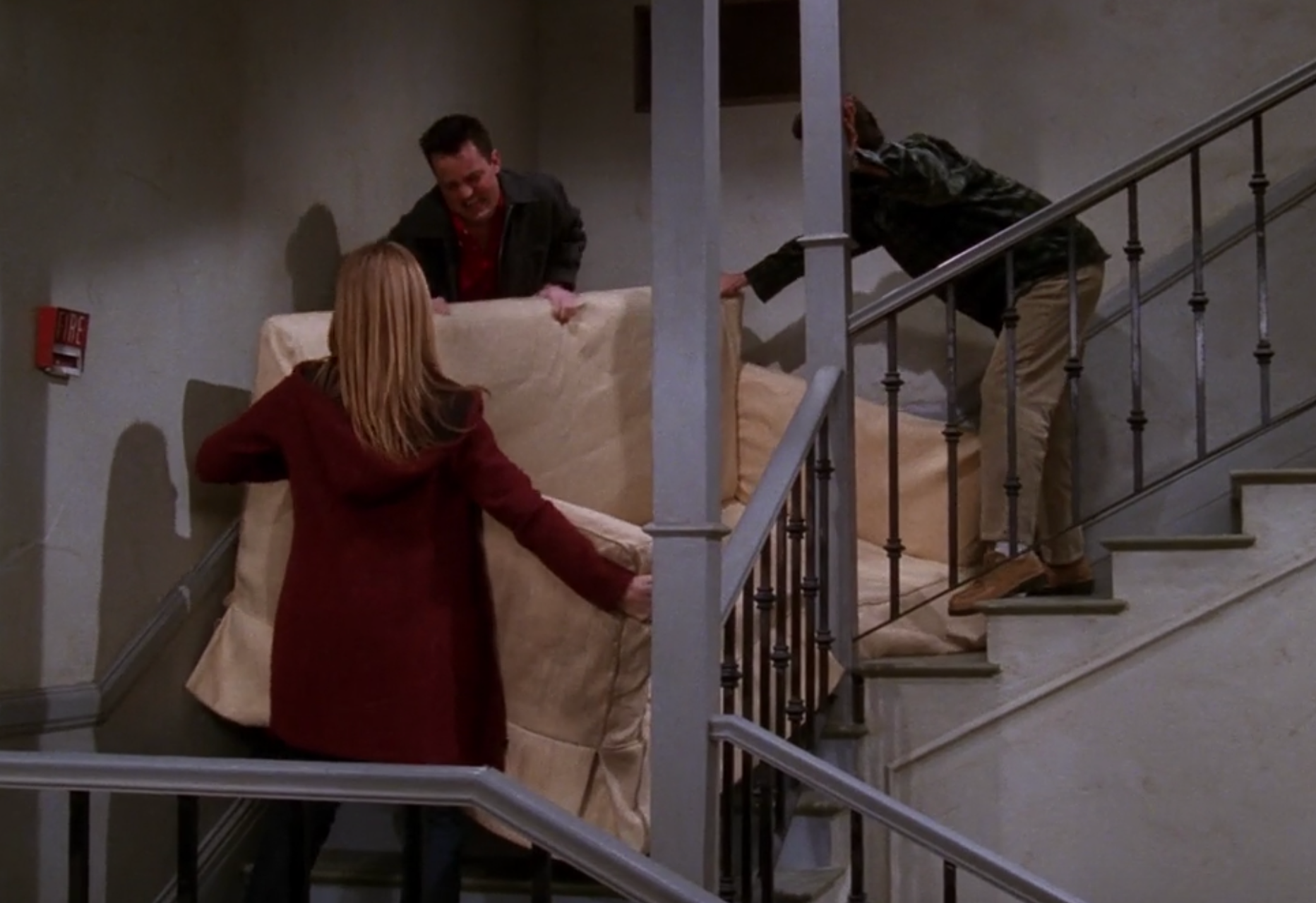 <strong> Season five, episode 16</strong> 
<p>
Joey thinks he’s in love with Monica, Phoebe meets a police officer, but none of this matters – the beating heart of this episode is Ross’s attempt to purchase a new sofa and get it to his apartment without paying the delivery fee. Rachel and Chandler agree to help him, only for Ross to repeatedly instruct them to “pivot”, “pivot”, “pivot”, in one of the funniest, most memorable scenes in the show’s 10-year history.