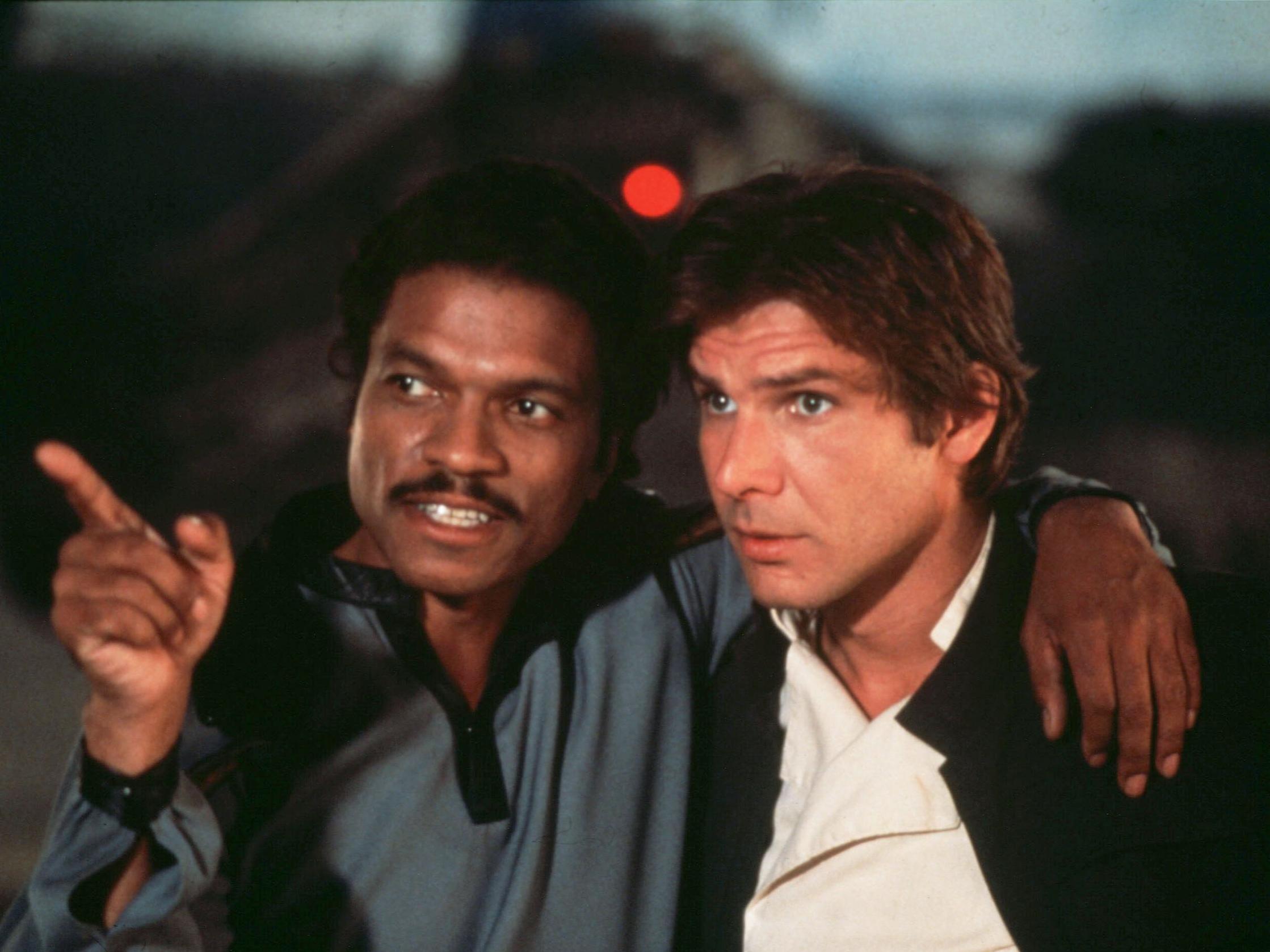 Billy Dee Williams and Harrison Ford in Star Wars: The Empire Strikes Back