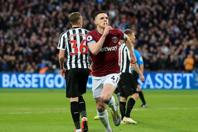 Declan Rice put West Ham ahead after just seven minutes