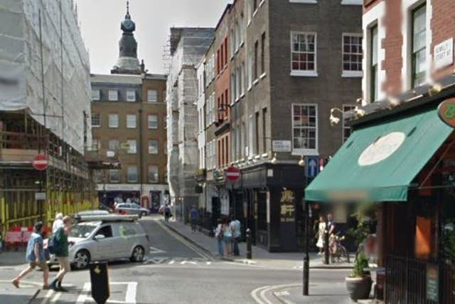 A crime scene has been set up at Romilly Street in Soho