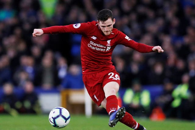Liverpool's Andrew Robertson in action
