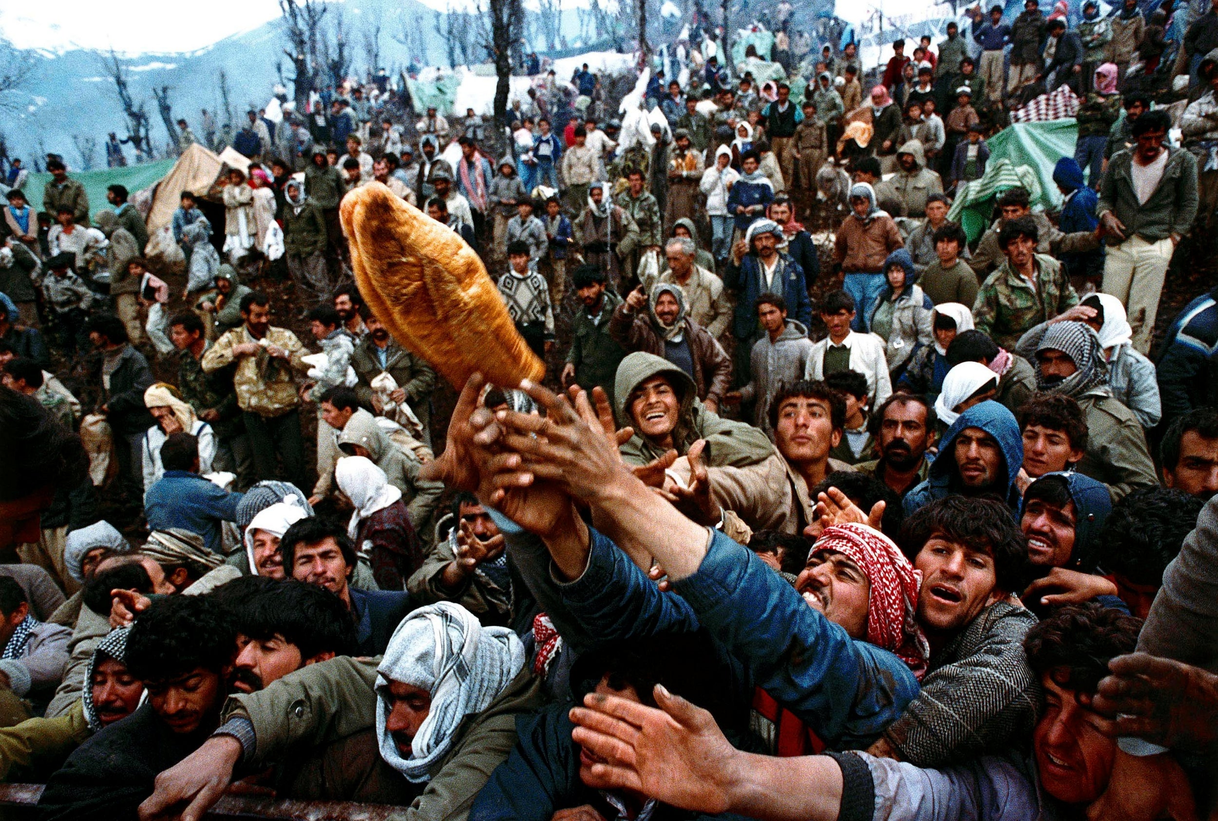 Kurdish refugees on Turkey’s border with Iraq in 1991