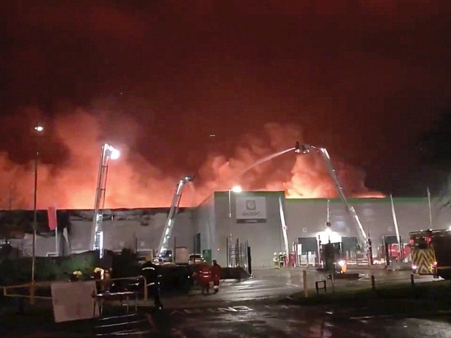 The blaze at Ocado's state-of-the-art warehouse in Andover cost the company £94.1m