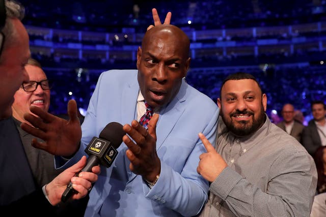 Frank Bruno was pictured looking fit and healthy at the DeGale vs Eubank fight