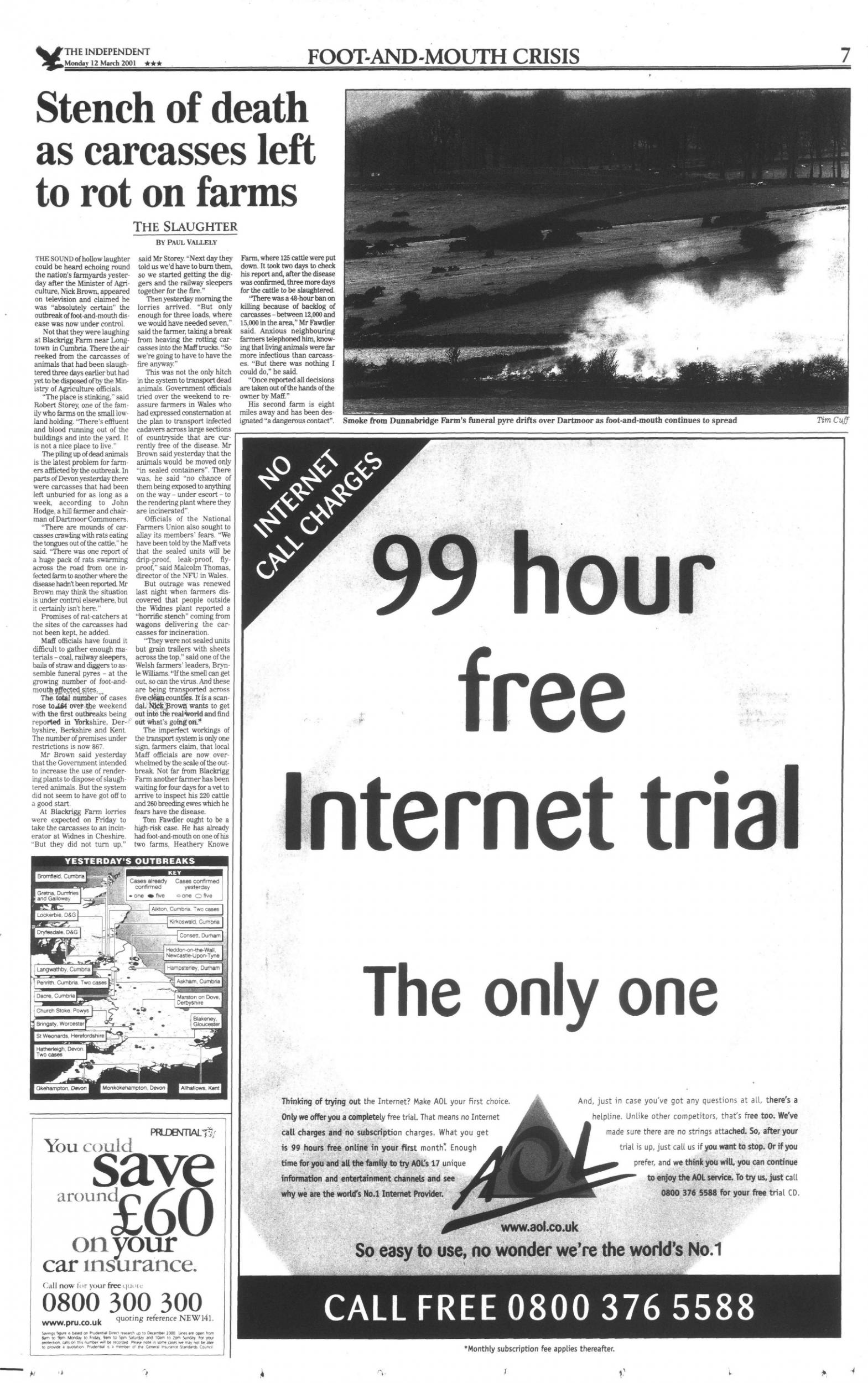 The Independent, page 7, 12 March 2001