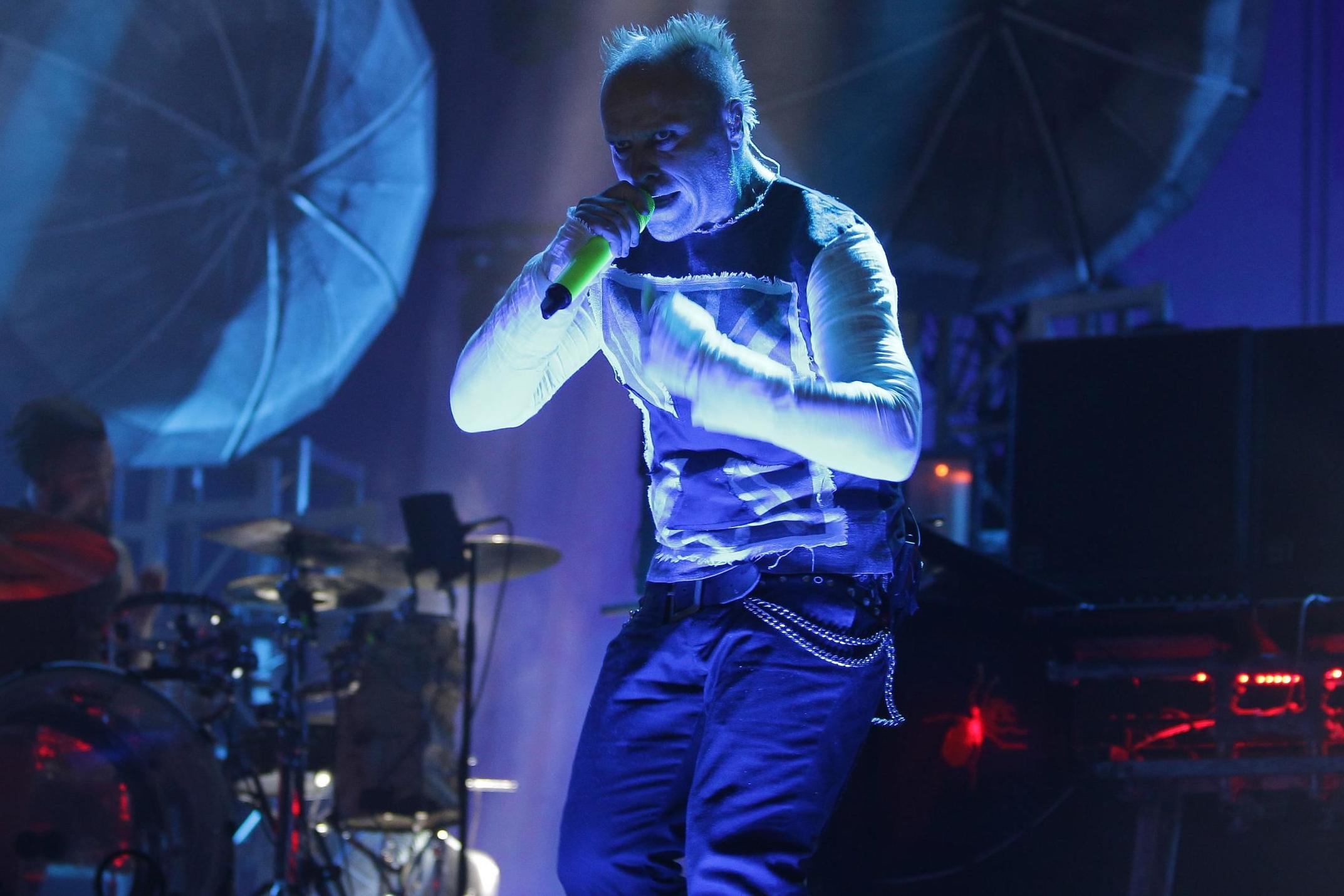 Keith Flint of The Prodigy performs onstage during the day three of the Incheon Pentaport Rock Festival on 9 August, 2015 in Incheon, South Korea.