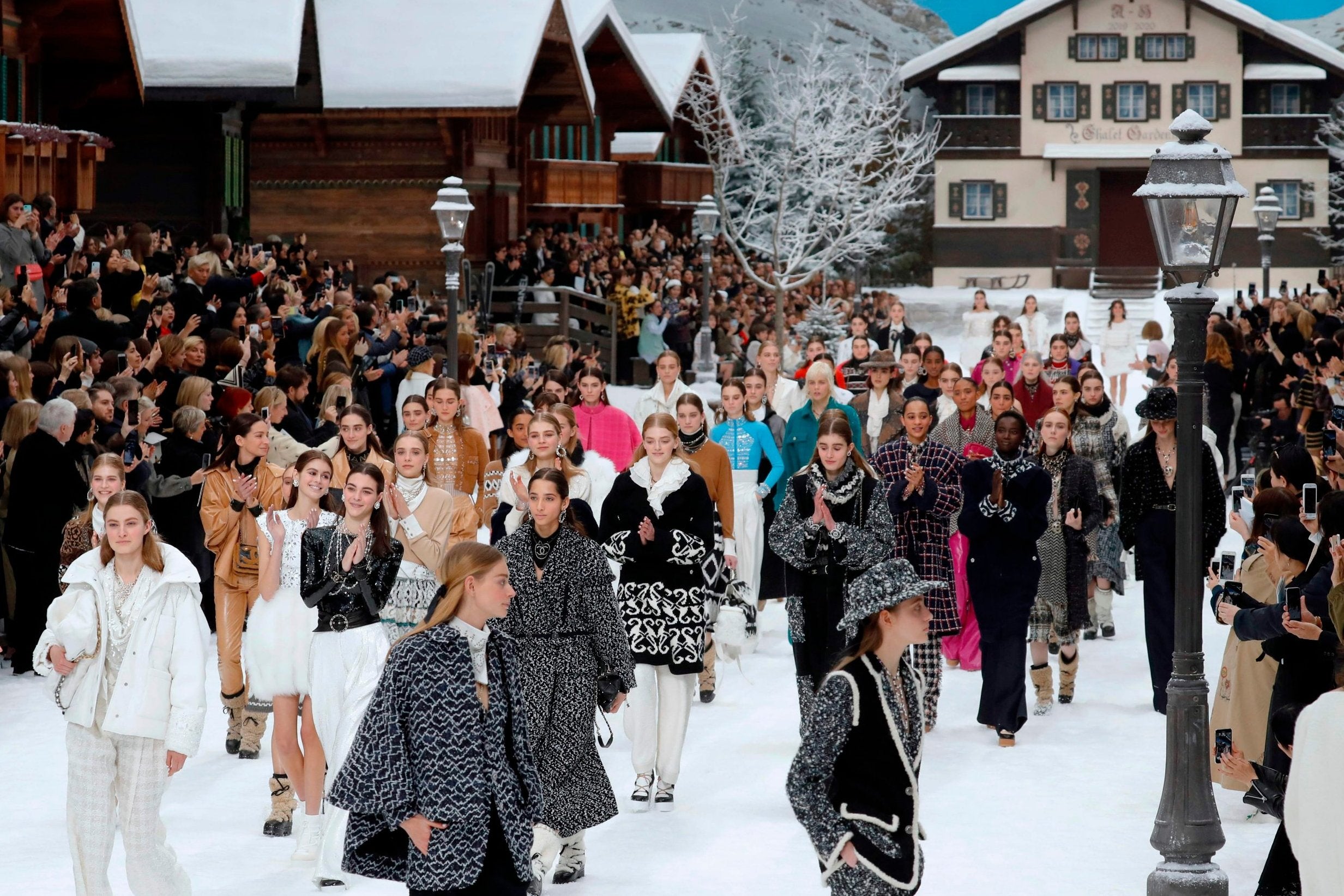 Karl Lagerfeld's final Chanel show is a snowy alpine wonderland