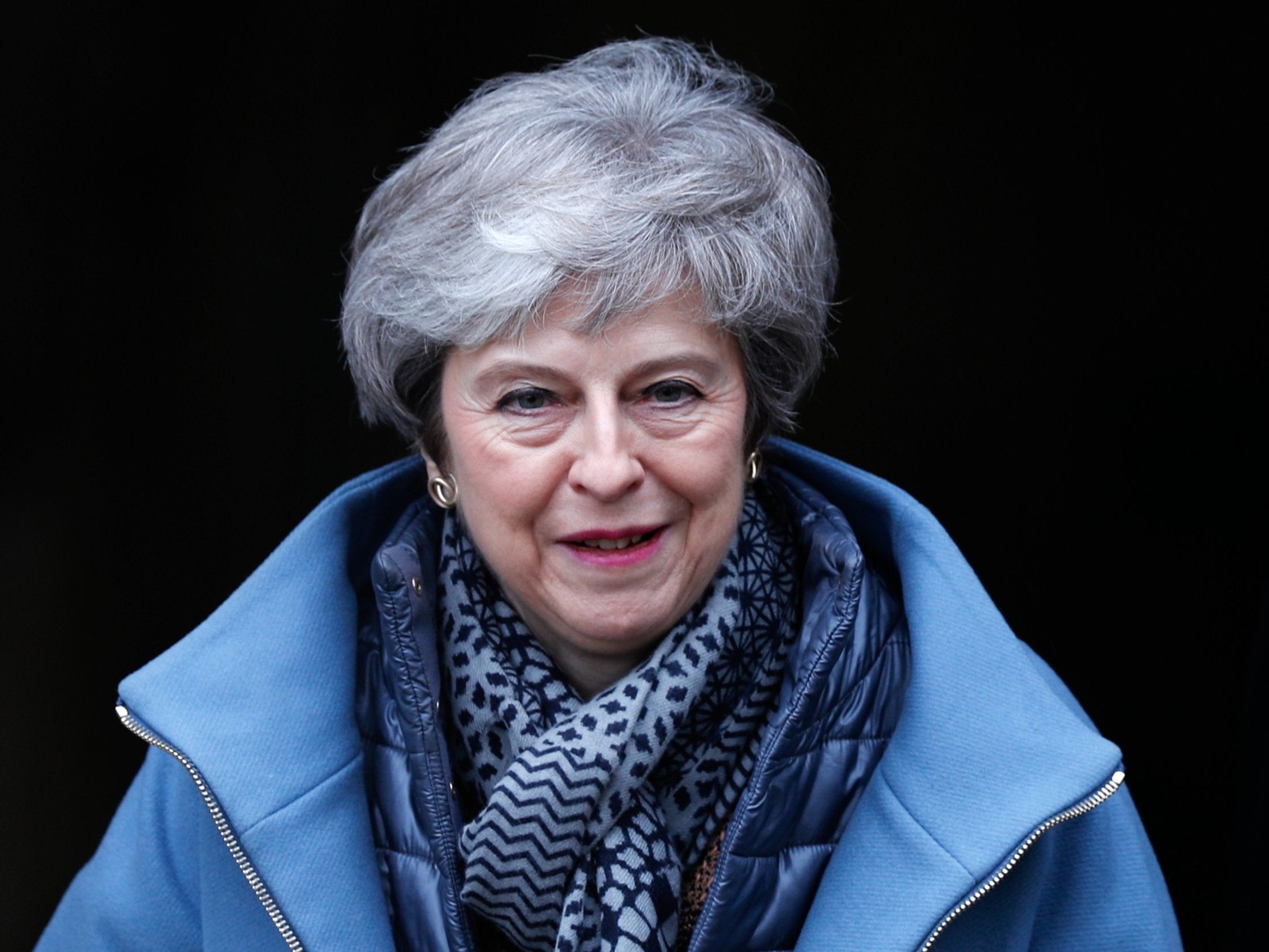 The prime minister leaves Salisbury Cathedral during a visit on Monday