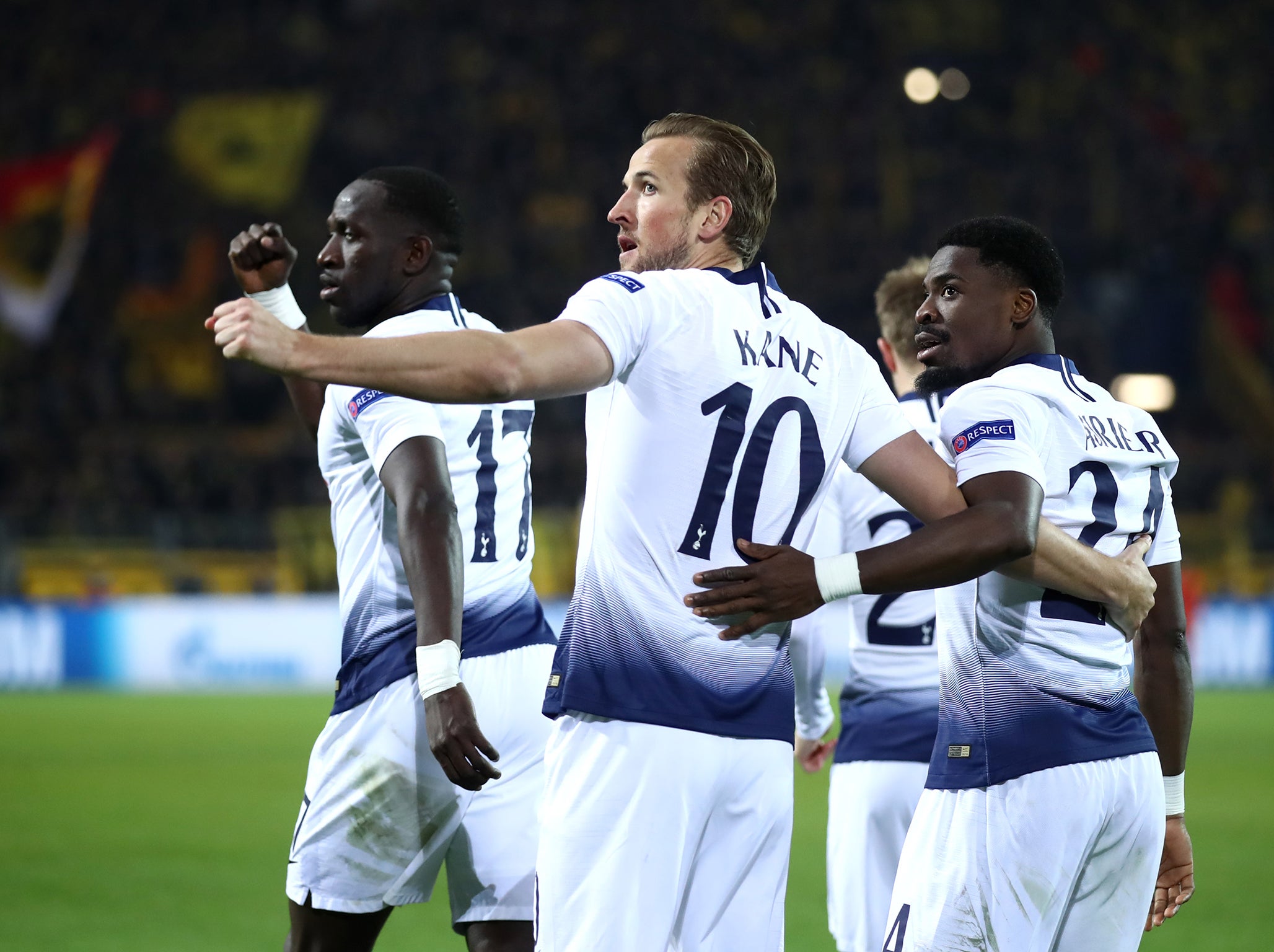 Harry Kane celebrates his goal