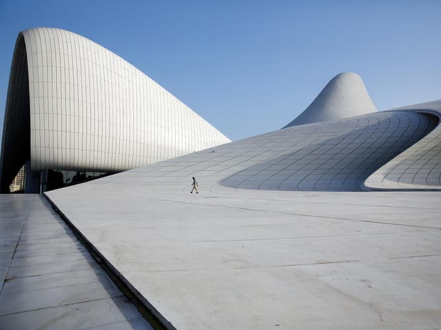 The Heydar Aliyev Center in Baku, Azerbaijan, designed by Zaha Hadid