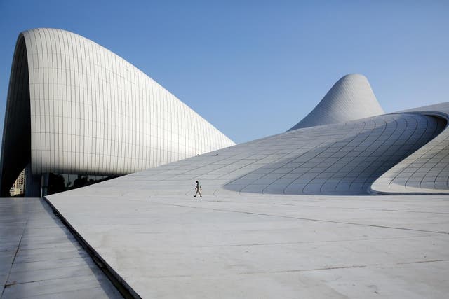 The Heydar Aliyev Center in Baku, Azerbaijan, designed by Zaha Hadid