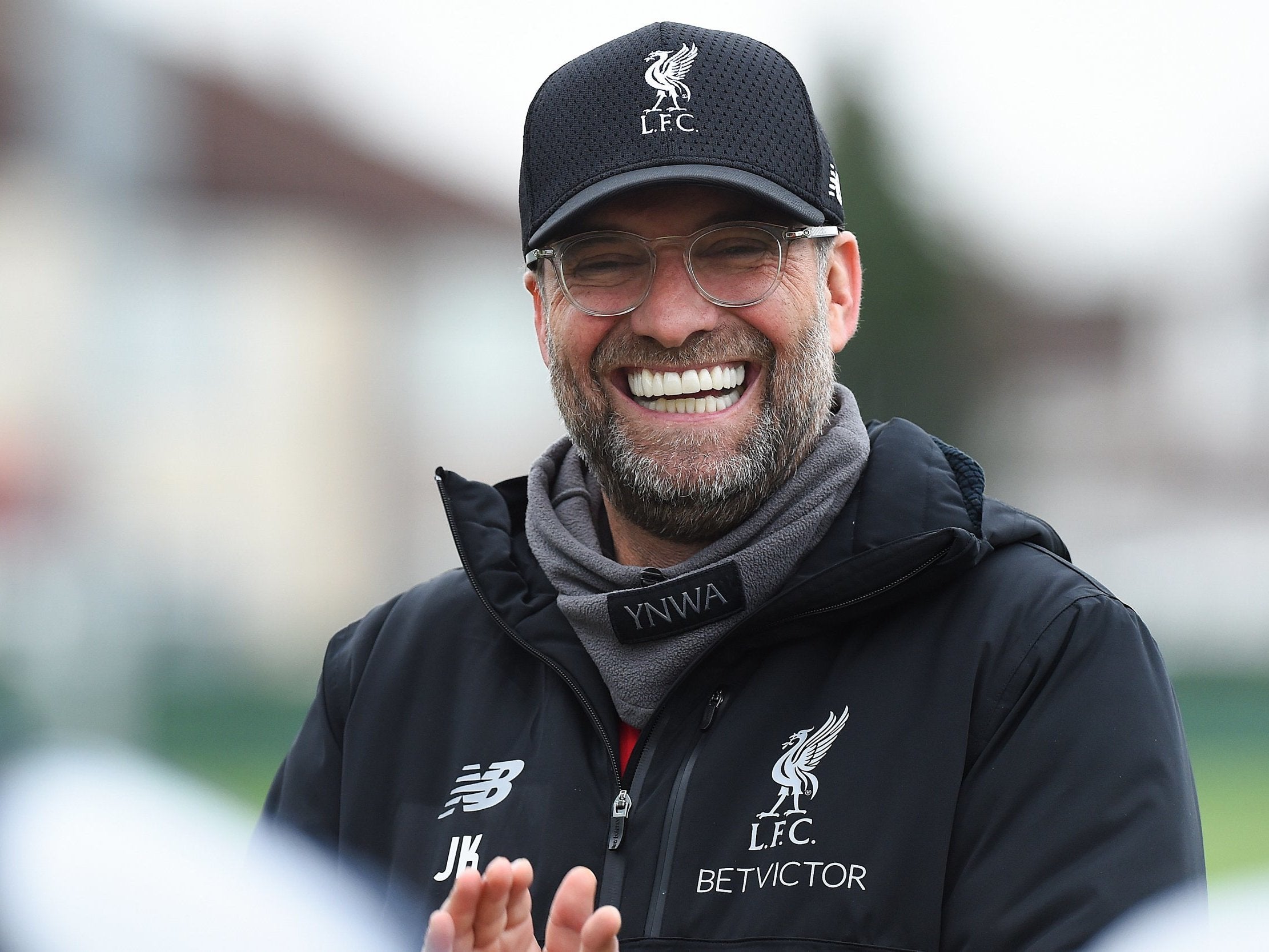 Jurgen Klopp manager of Liverpool during a training session