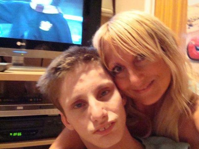 Julie Marlow with disabled son Martin Pacey.