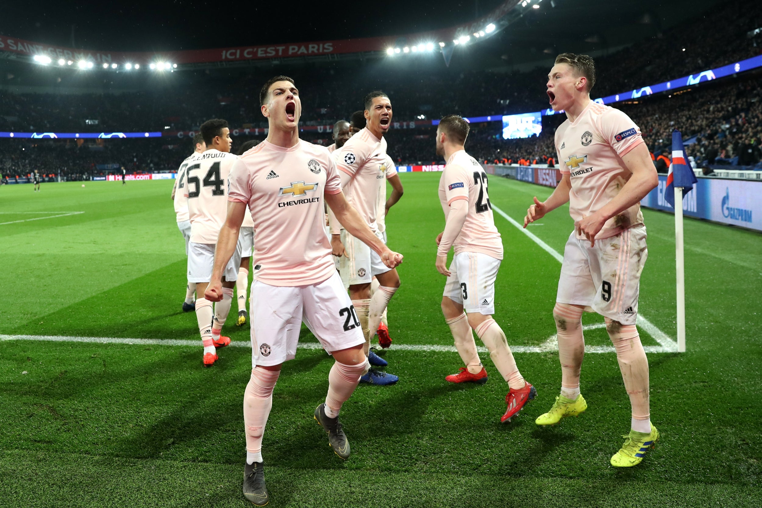 Image result for psg vs manchester united 1-3