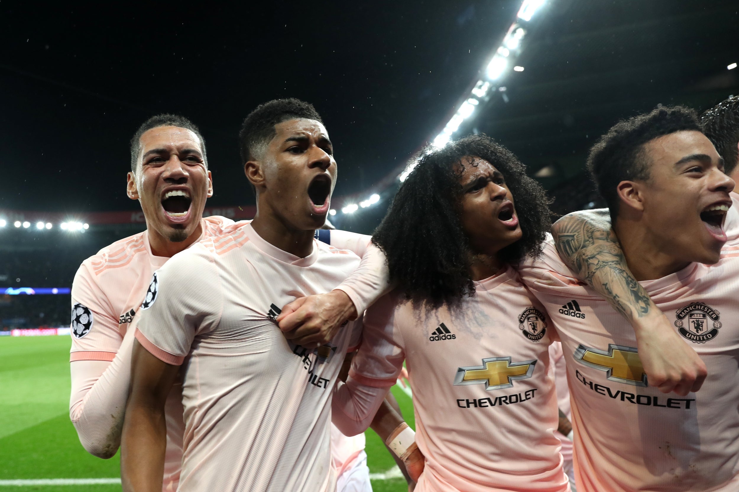 United celebrate their winner (Getty)