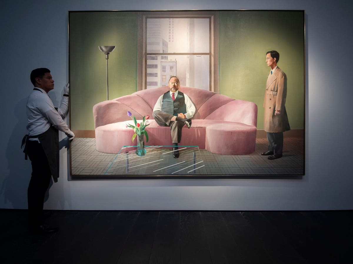 David Hockney’s double portrait sells for over £37m in Christies in London