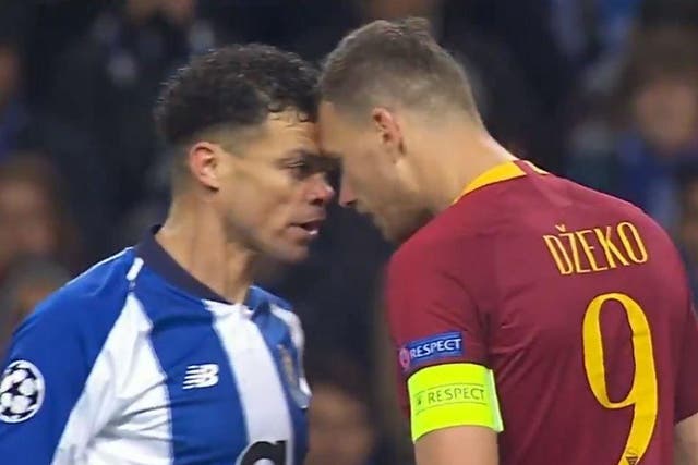 Dzeko and Pepe confront each other