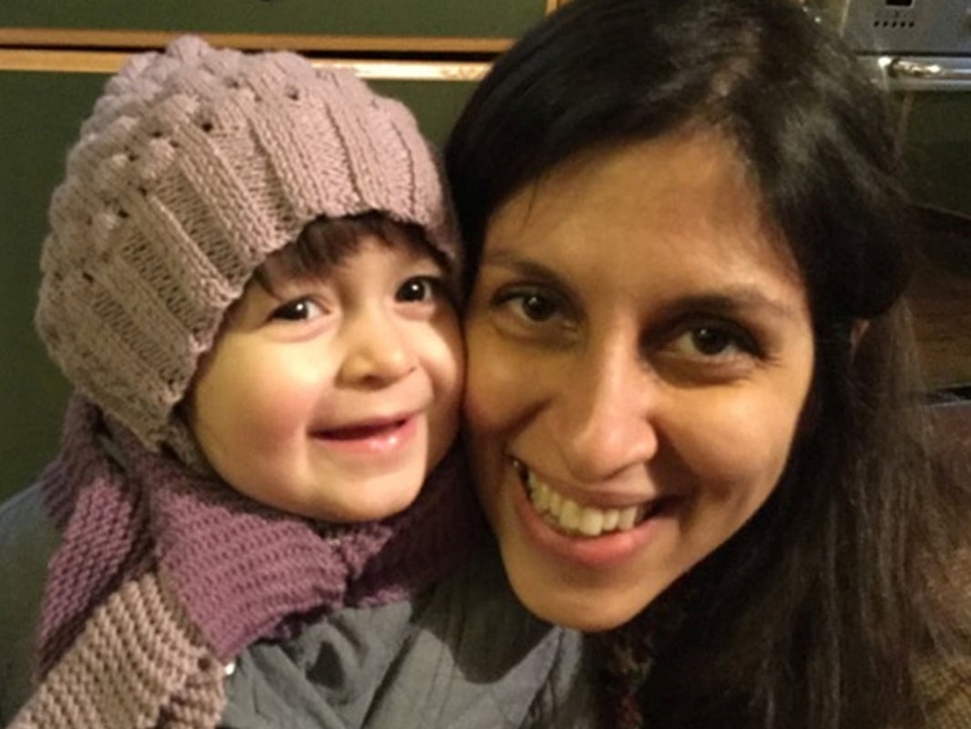 Nazanin Zaghari-Ratcliffe with her daughter Gabriella in February 2016