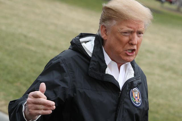 President Donald Trump speaks to the media before departing from the White House on 8 March, 2019 in Washington, DC.