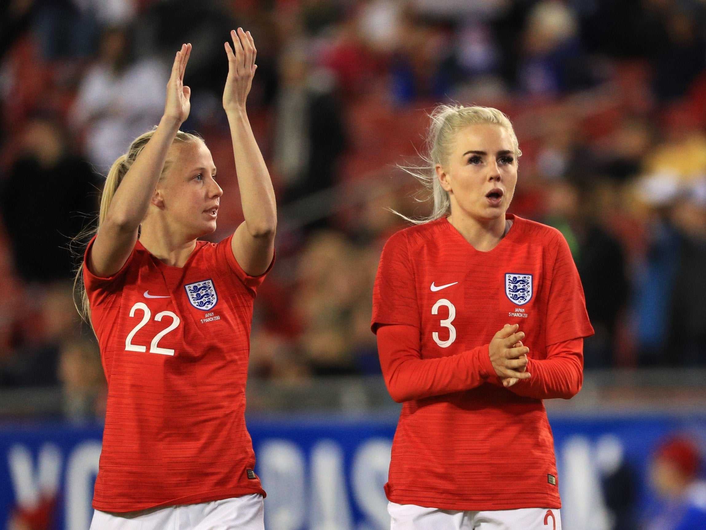 Beth Mead and Alex Greenwood celebrate their win of the SheBelieves Cup (Getty Images)