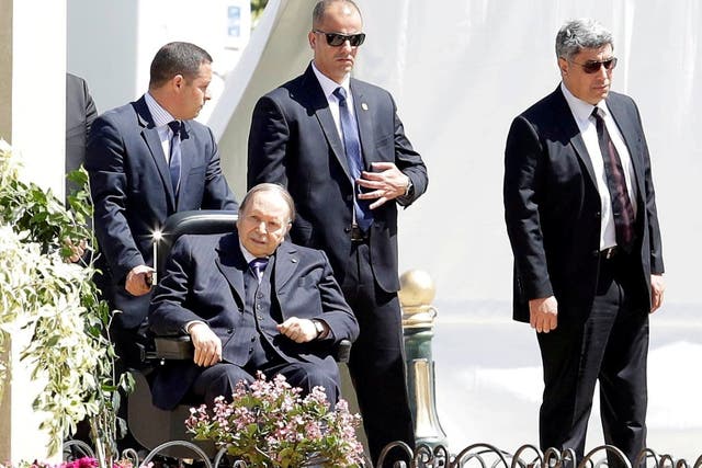 &#13;
Abdelaziz Bouteflika in Algiers, 9 April 2018 (Reuters)&#13;