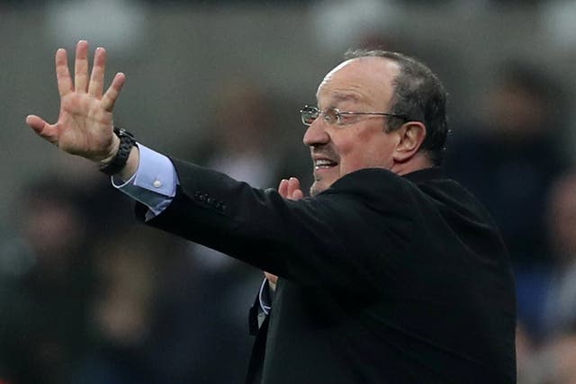 Newcastle United manager Rafael Benitez gestures during the match