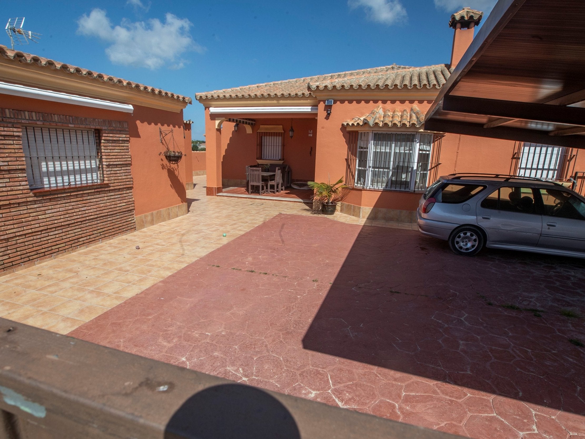 A view of the courtyard of the so-called 'house of horrors' in Chiclana de la Frontera