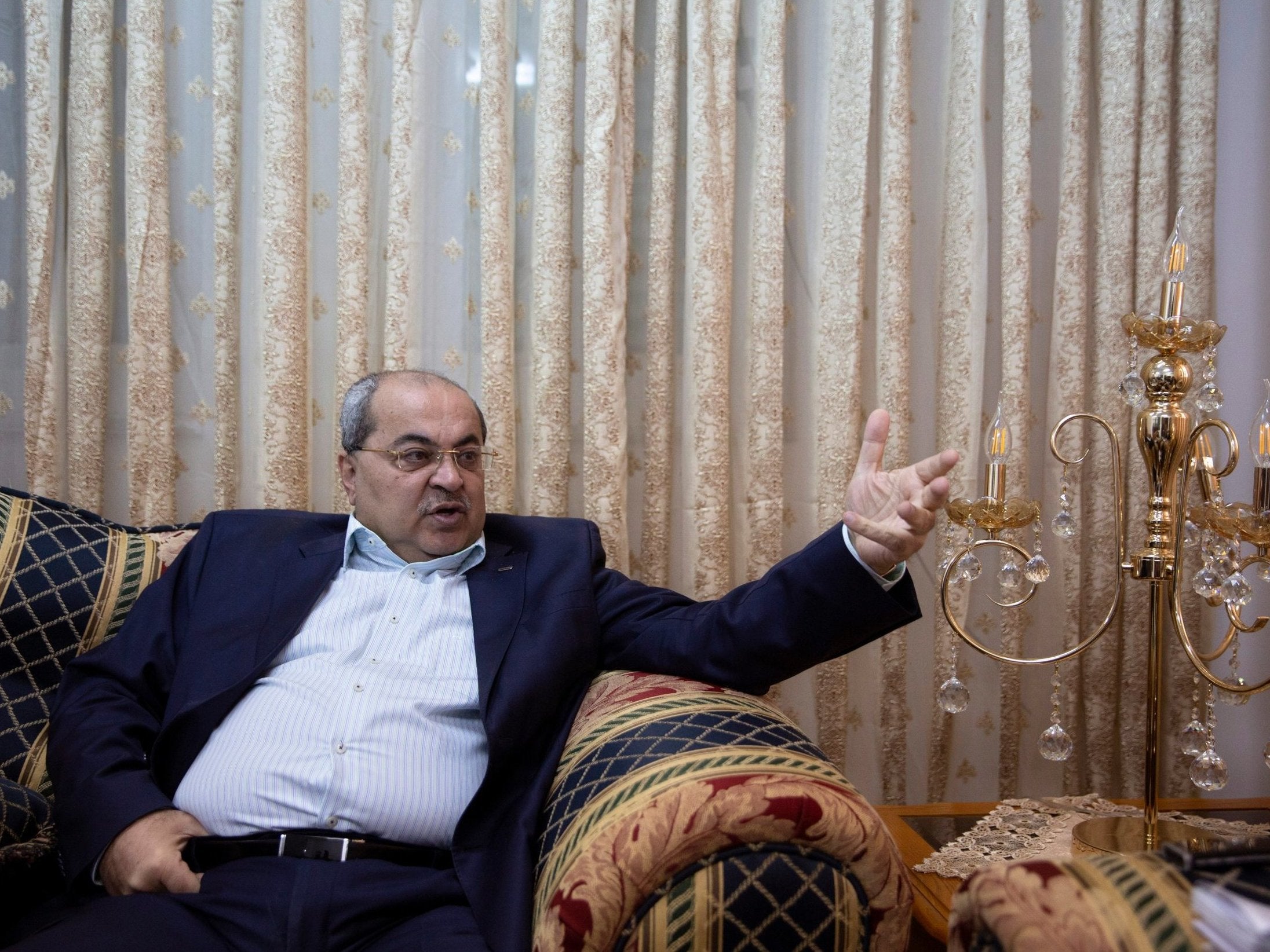 Ahmad Tibi speaks with AP at his home in Jerusalem, 6 March 2019: "It's possible Benjamin Netanyahu is leading us toward a binational state, and then it will either be an apartheid state in which only the Jews can vote, or a democratic country in which there is one person, one vote. If that happens, tomorrow I will run against Bibi. Then it will really be Bibi or Tibi."