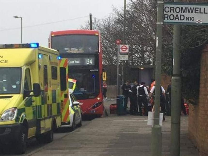 The victim was stabbed in the chest on the route 134 bus at Colney Hatch Lane.