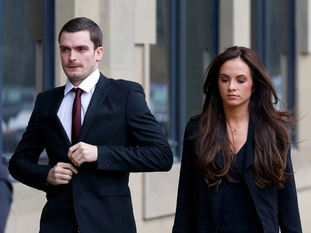 File photo dated 12/2/2016 of Adam Johnson, 28, arrives with partner Stacey Flounders