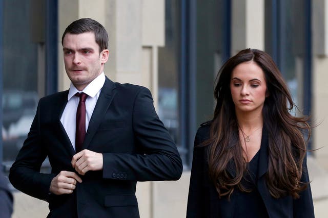 File photo dated 12/2/2016 of Adam Johnson, 28, arrives with partner Stacey Flounders