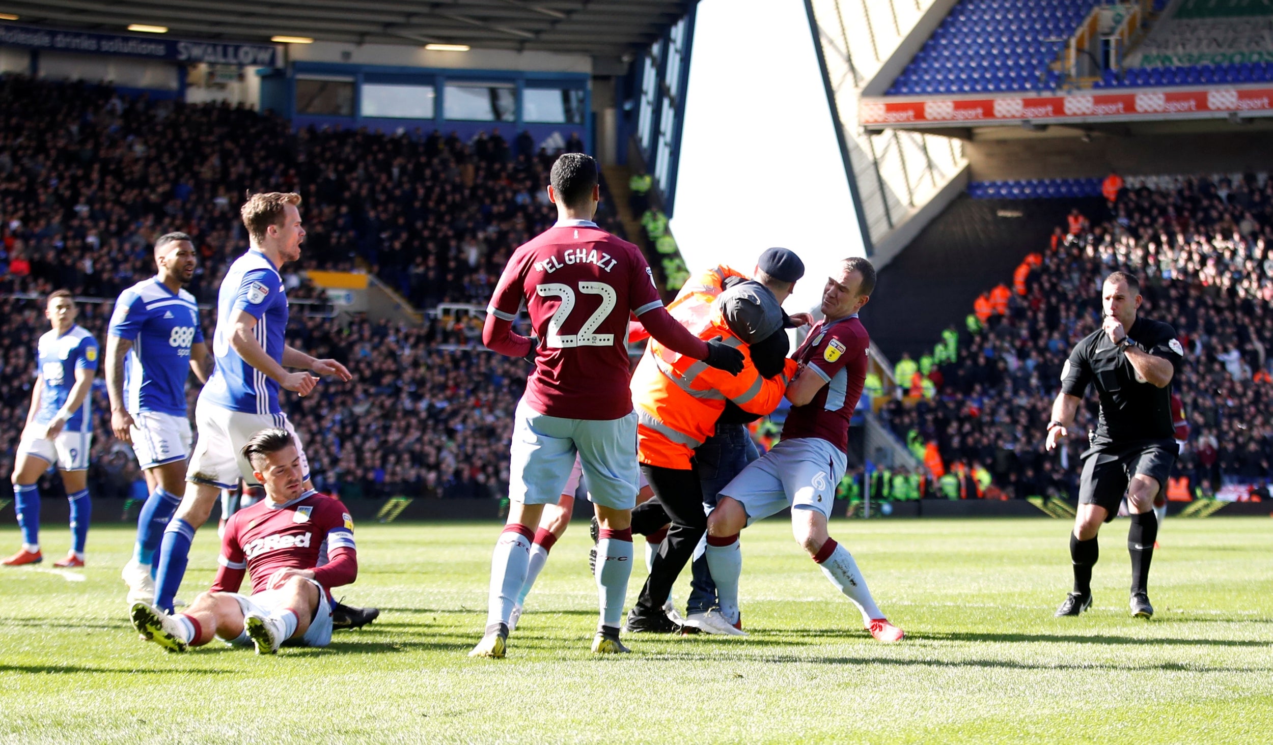 A number of Grealish‘ teammates confronted the man afterwards