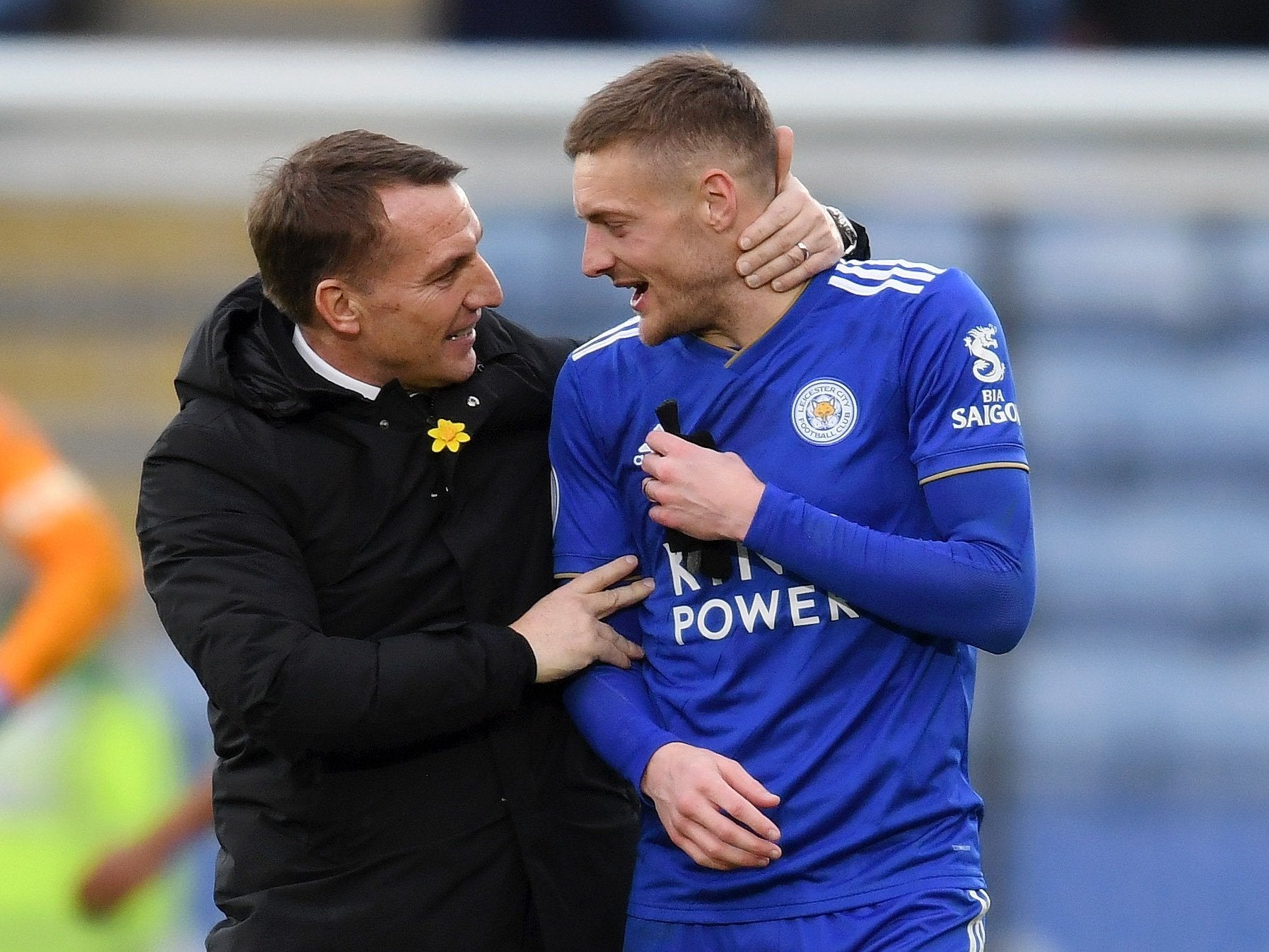 Jamie Vardy has scored three in two matches under Brendan Rodgers