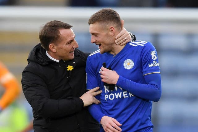 Jamie Vardy has scored three in two matches under Brendan Rodgers