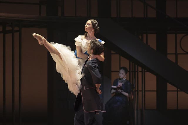 Abigail Prudames as Victoria with Riku Ito as Lord Melbourne