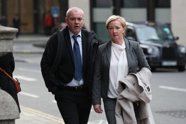 Lee Pollard and Sharon Patterson outside the Old Bailey during their trial