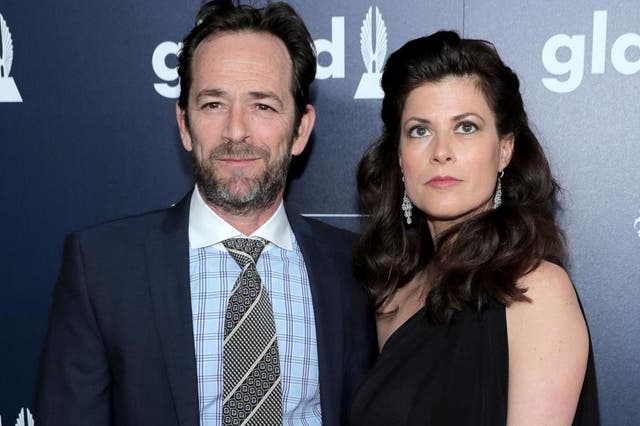 Luke Perry and Wendy Bauer are pictured at the 28th Annual GLAAD Media Awards in Beverly Hills on 1 April, 2017.