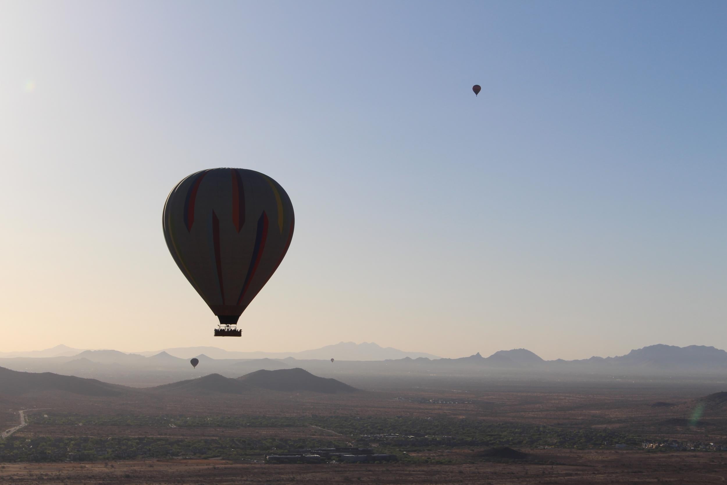 In the Arizona desert, getting in a hot air balloon counts as adventure