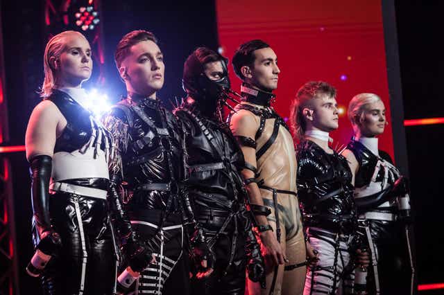 Hatari at the finals of Songvakeppnin, Iceland's national heat for its Eurovision Song Contest entry