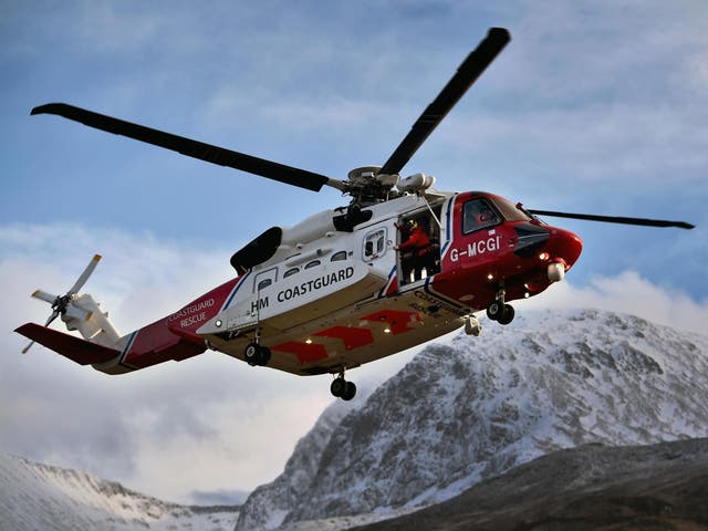 File image of Coastguard helicopter flying over Ben Nevis