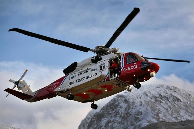 File image of Coastguard helicopter flying over Ben Nevis