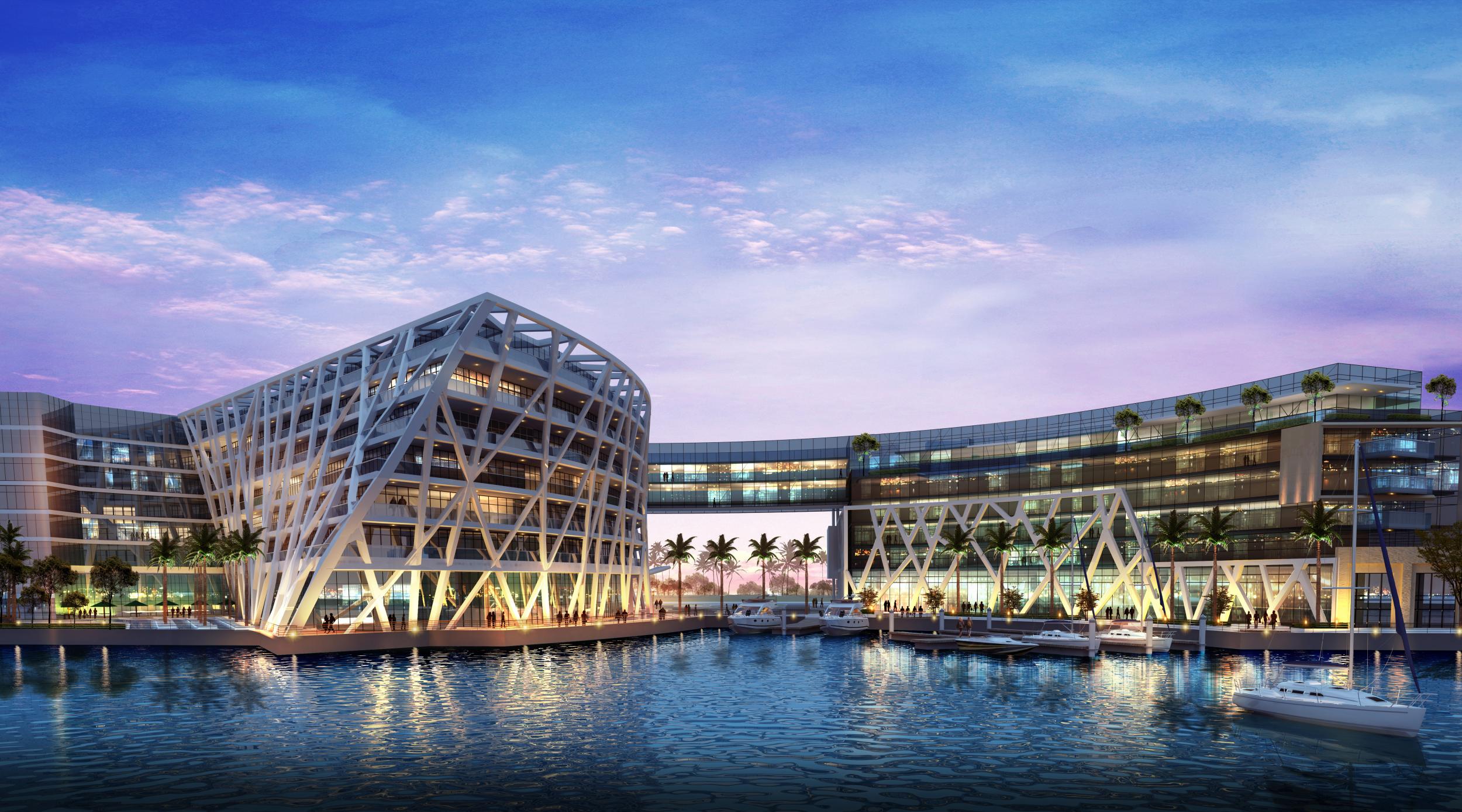 The industrial-chic exterior of the Abu Dhabi Edition