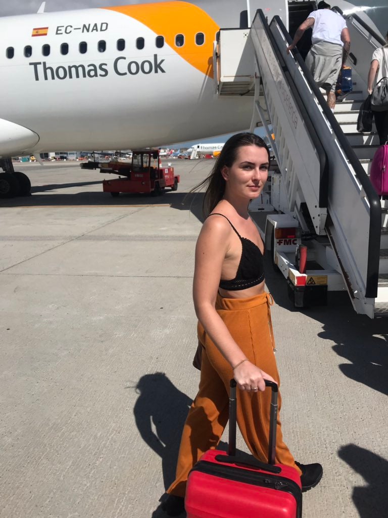 Emily O'Connor flying home on Thomas Cook