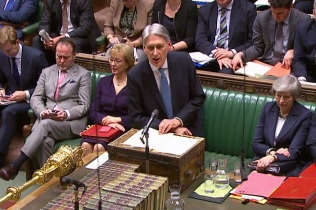 Chancellor of the Exchequer Philip Hammond delivers his Spring Budget statement in the House of Commons on 13 March 2019.